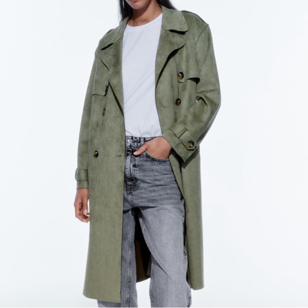 🆕 2024 ZARA FAUX SUEDE TOPCOAT - Picture 2 of 9